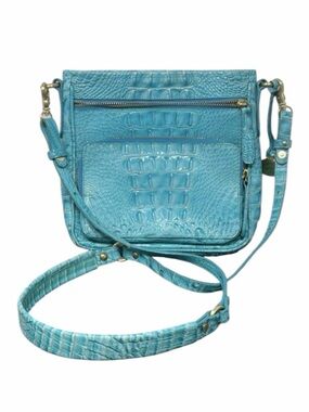 BRAHMIN Cleo Crossbody Bag - Capri Melbourne - Rare Croc-Embossed Leather EUC